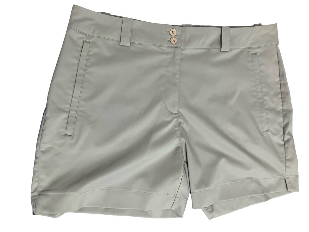 Maggie Lane Flat Front khaki Shorts size 16